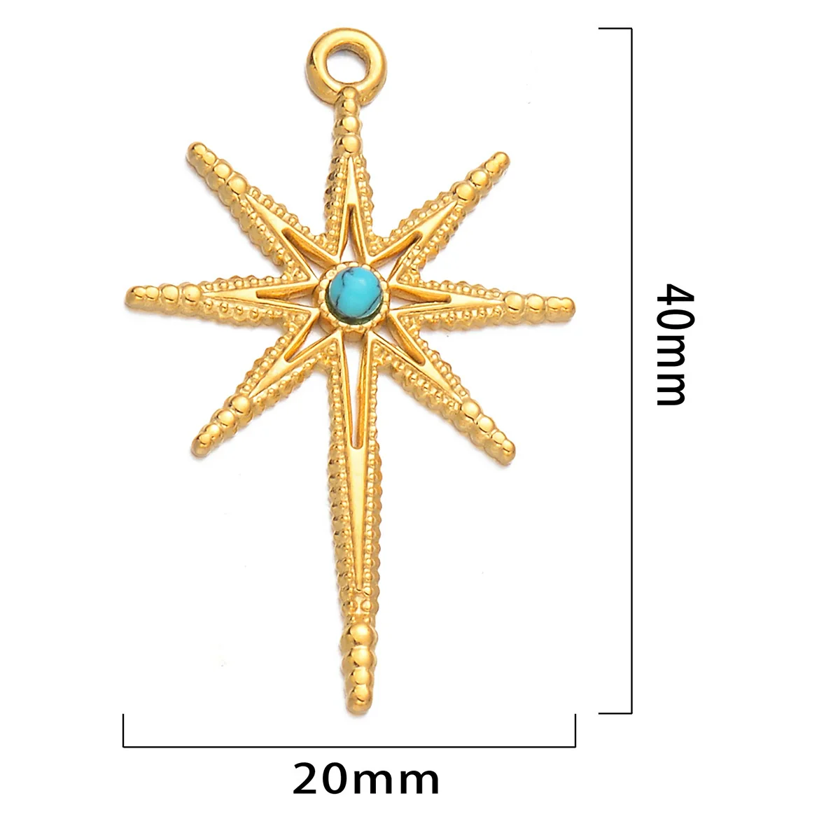 Stainless Steel Inlaid Natural Stone Star Jewelry Accessories Pendant For Bracelet And Necklace Handmade With Electroplating - Image 5