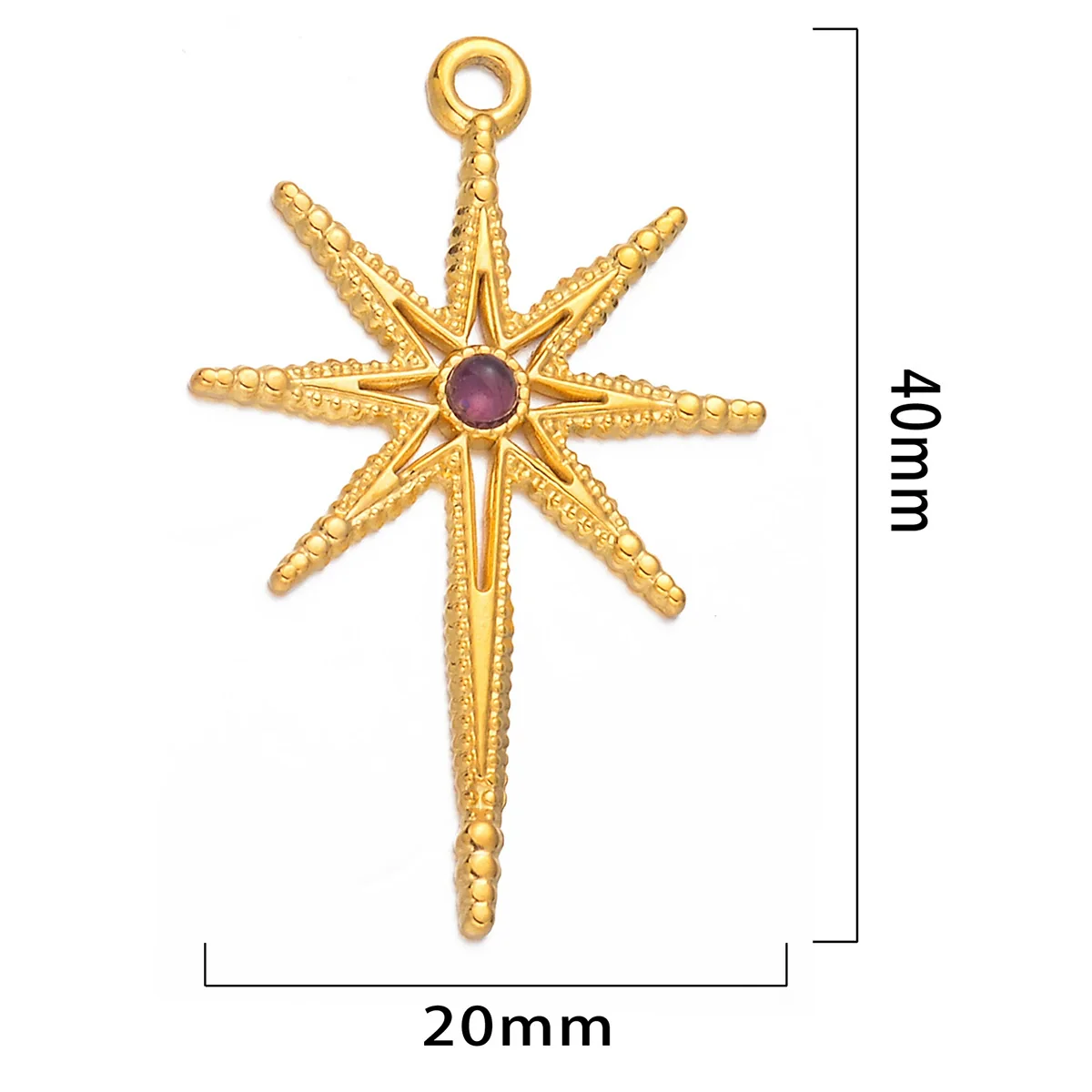 Stainless Steel Inlaid Natural Stone Star Jewelry Accessories Pendant For Bracelet And Necklace Handmade With Electroplating - Image 6