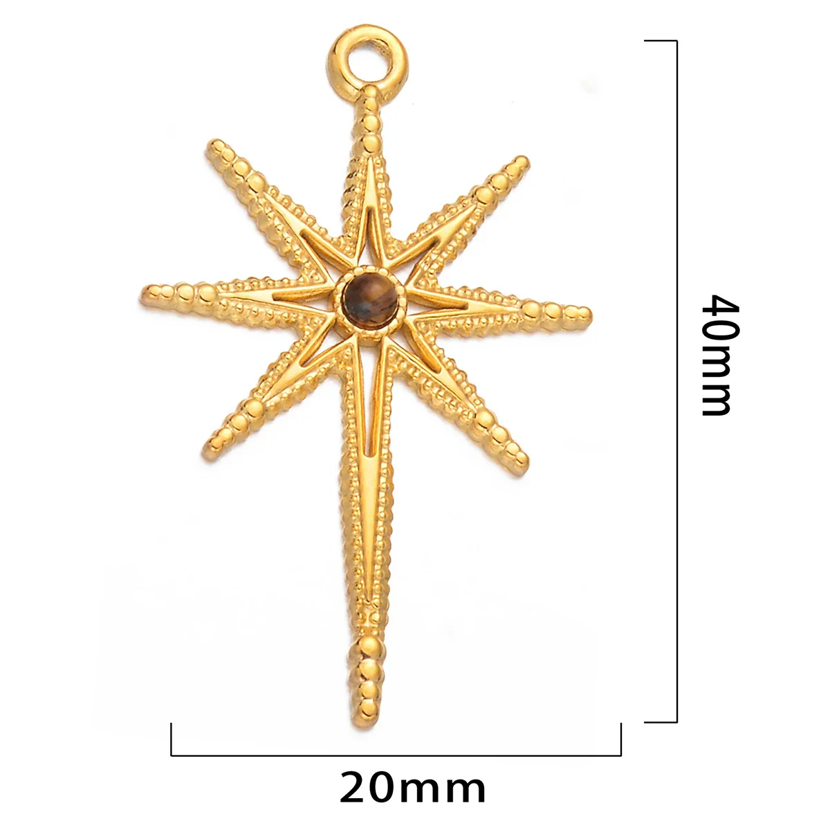 Stainless Steel Inlaid Natural Stone Star Jewelry Accessories Pendant For Bracelet And Necklace Handmade With Electroplating - Image 9
