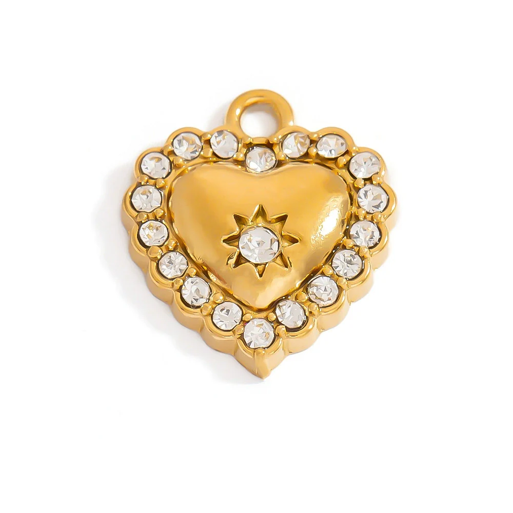 Stainless Steel Jewelry Accessories Luxury Niche Inlay White Stone Electroplated - Image 4
