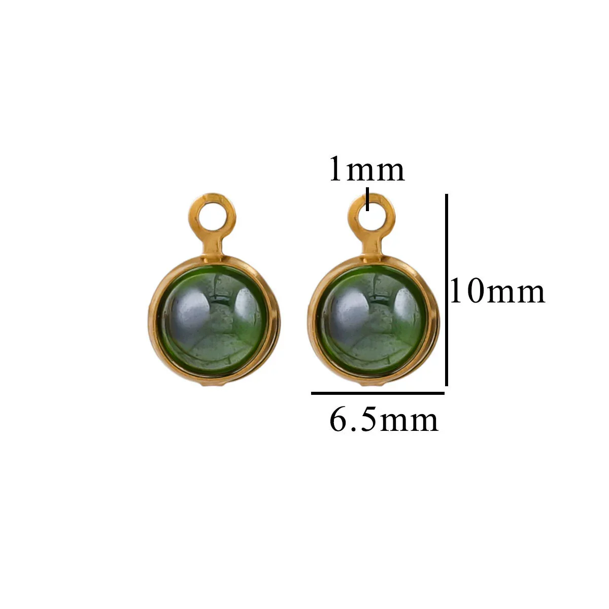 Stainless Steel Jewelry Accessories Natural Geometric Round Birthstone Necklace Earrings Electroplated - Image 11