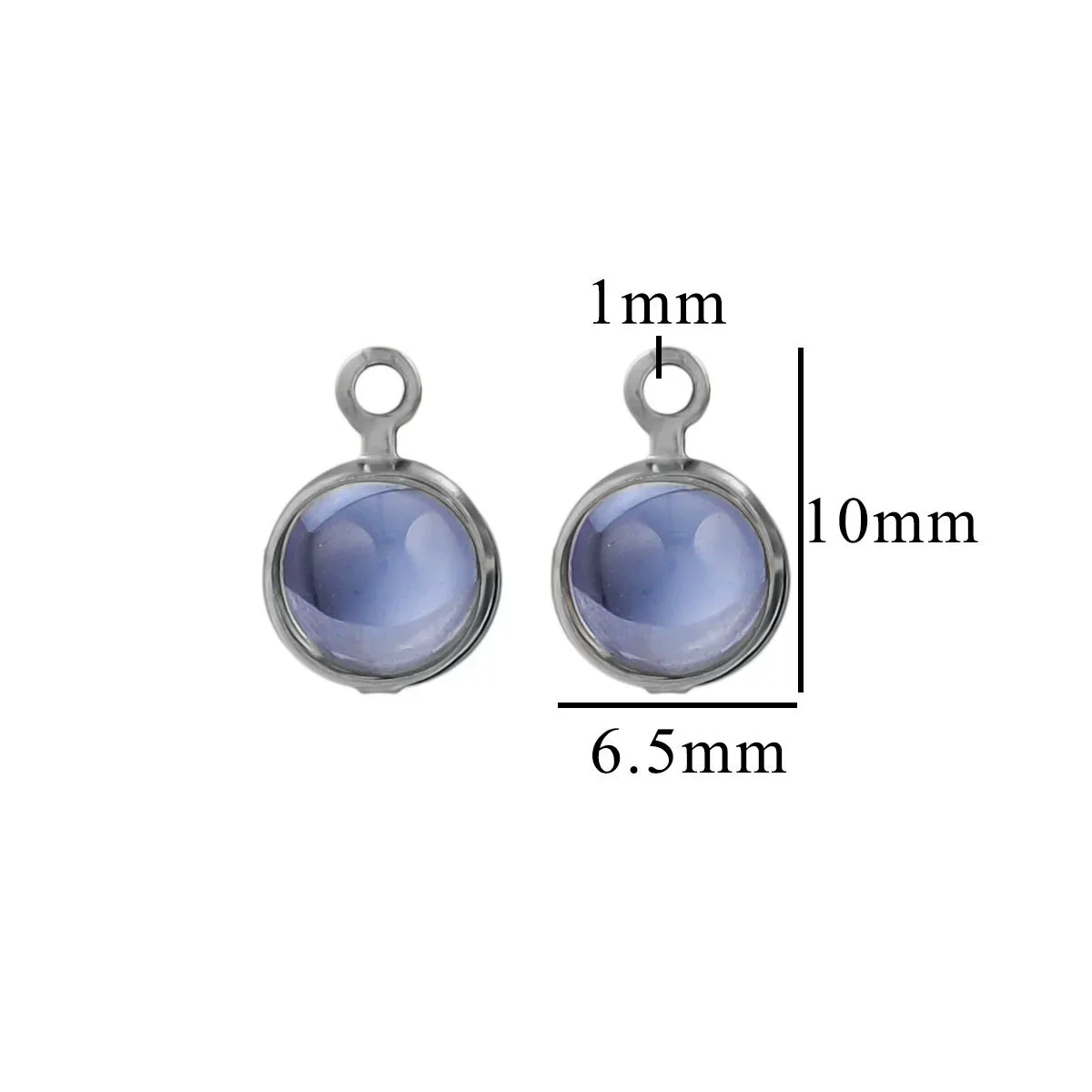 Stainless Steel Jewelry Accessories Natural Geometric Round Birthstone Necklace Earrings Electroplated - Image 6