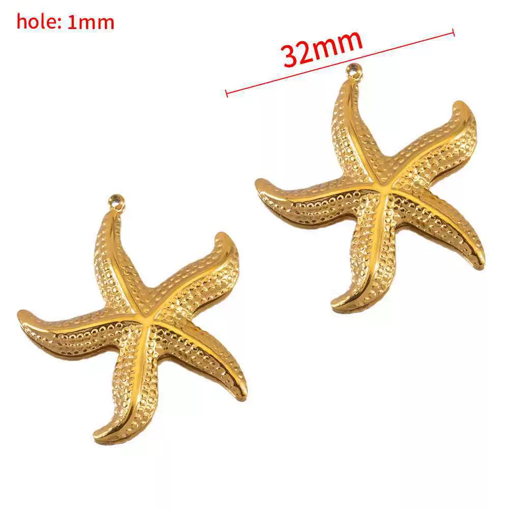 Stainless Steel Jewelry Accessories Starfish Turtle Manta Ray Pendant Electroplated - Image 24