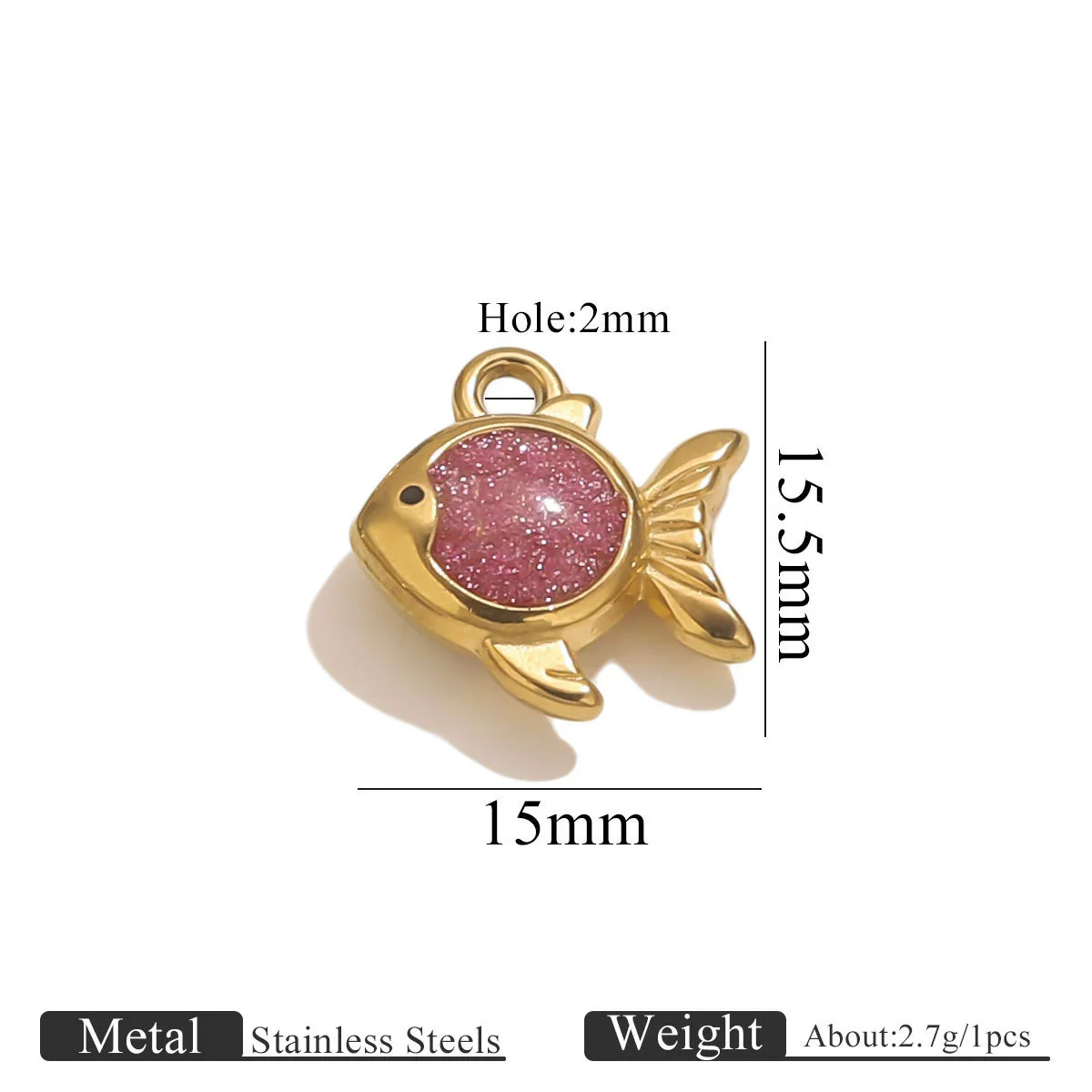 Stainless Steel Jewelry Cute Cartoon Fish Pendant With Dripping Oil Design For Diy Necklace Bracelet Bag - Image 6