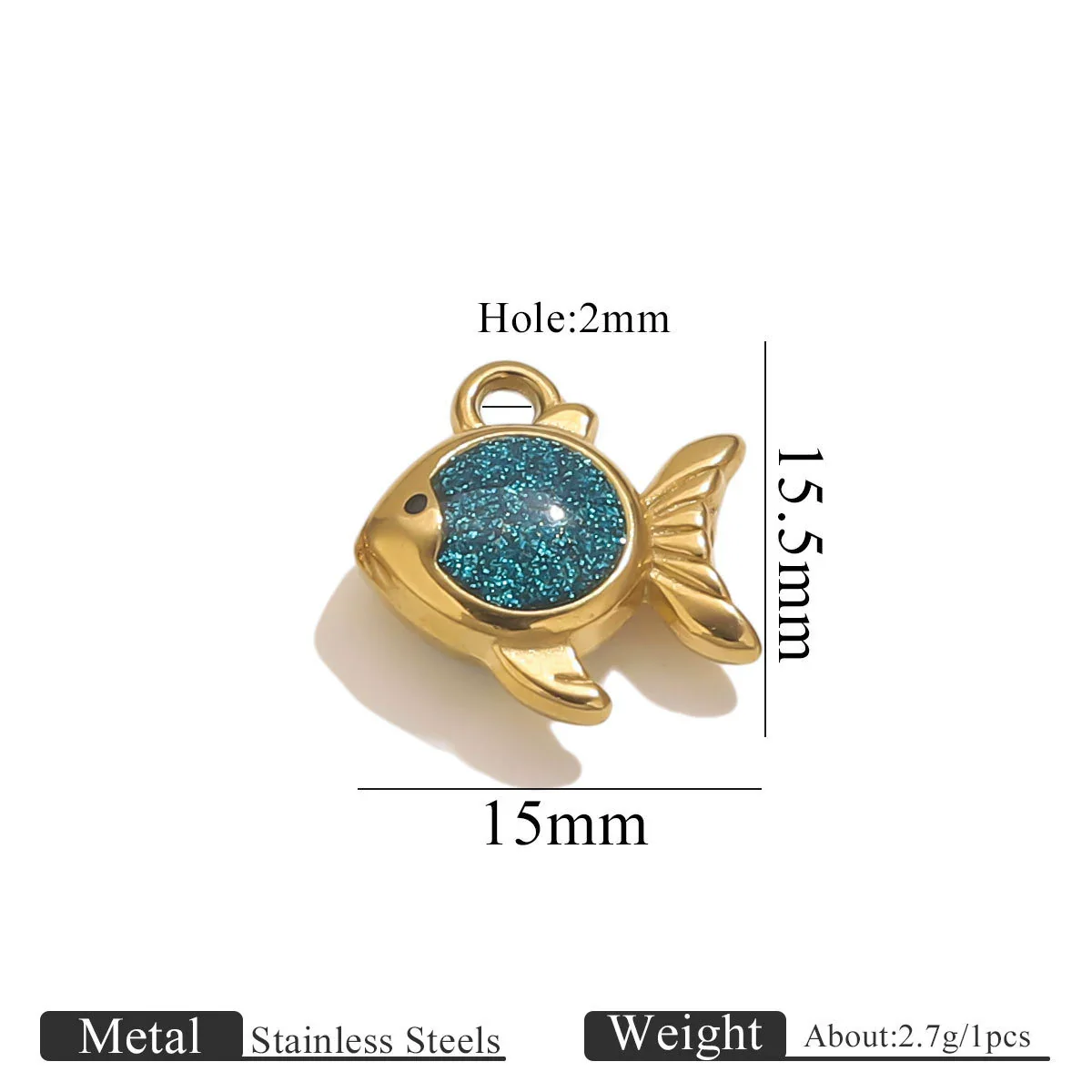 Stainless Steel Jewelry Cute Cartoon Fish Pendant With Dripping Oil Design For Diy Necklace Bracelet Bag - Image 7