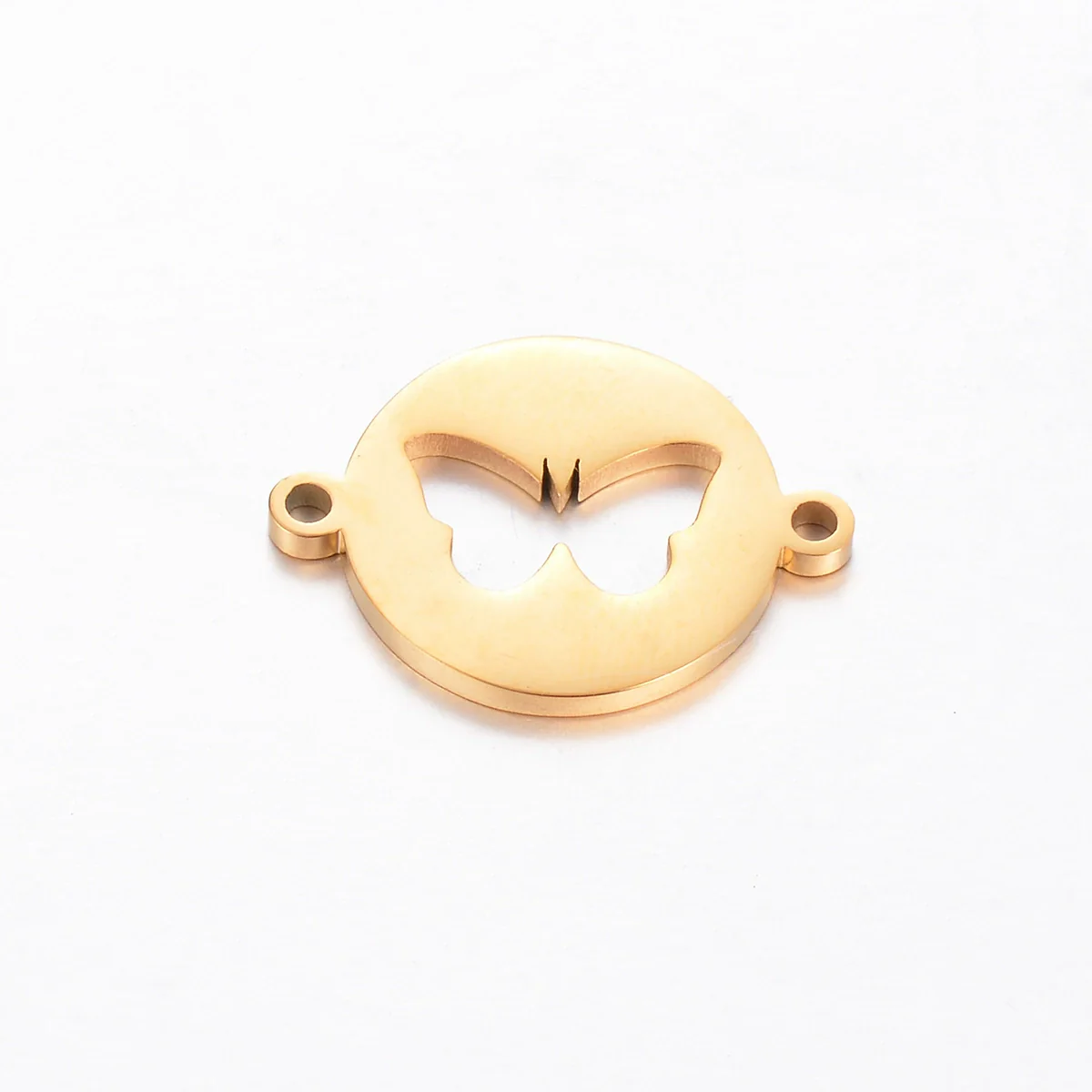 Stainless Steel Jewelry Pendant With Geometric Shape Electroplating Palm Heart Infinite Symbol Turtle Mermaid Airplane Double Hole Design - Image 9