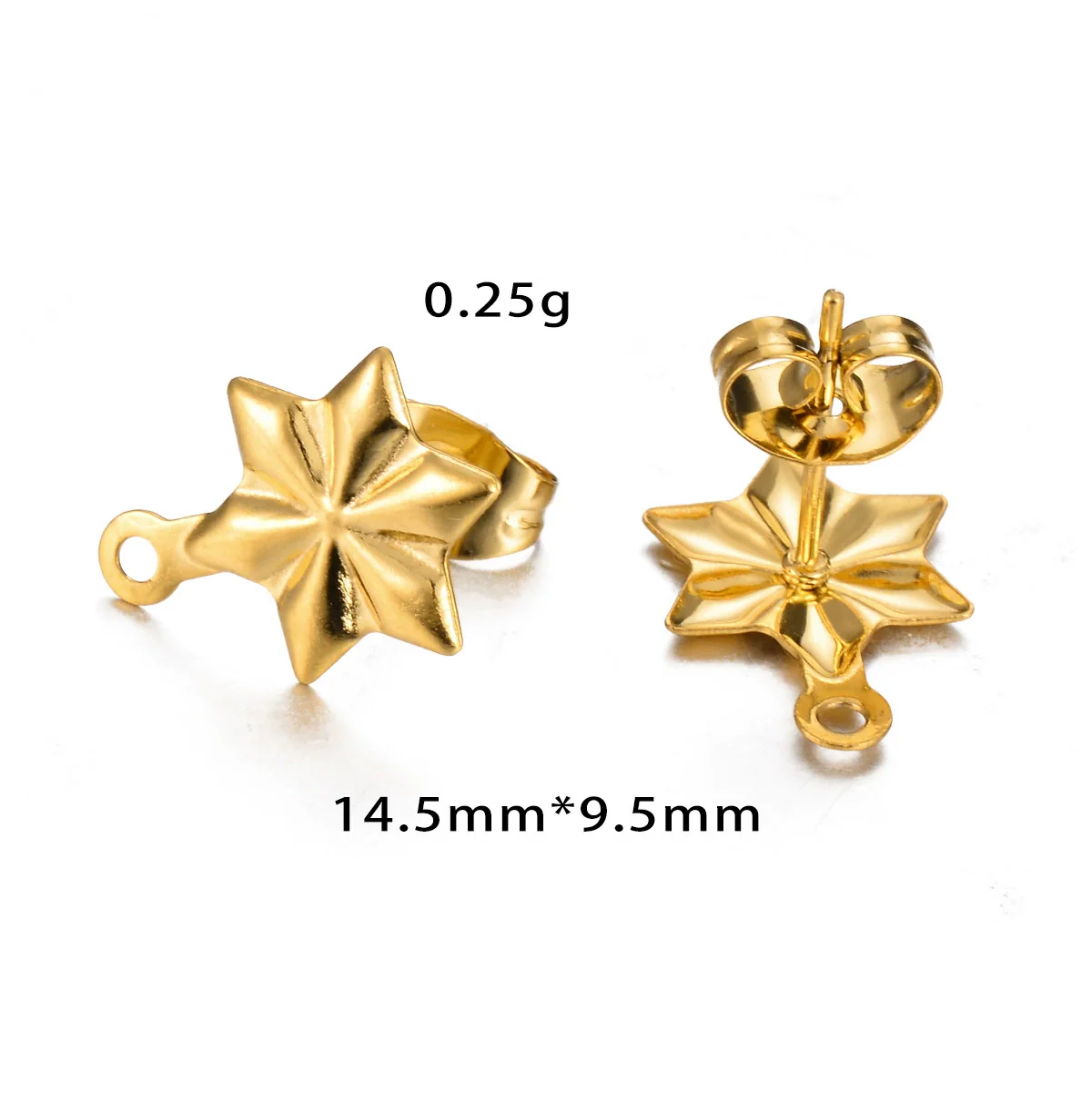 Stainless Steel Leaf Flower Stud Earrings Handmade With Electroplating And Multishape Design - Image 11