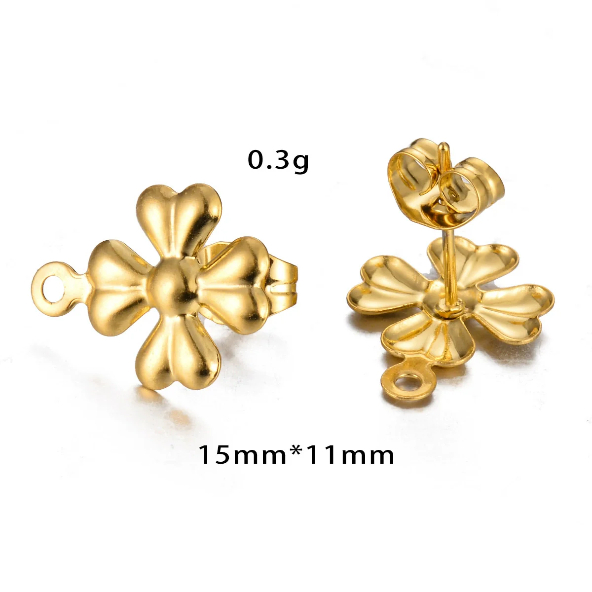 Stainless Steel Leaf Flower Stud Earrings Handmade With Electroplating And Multishape Design - Image 13