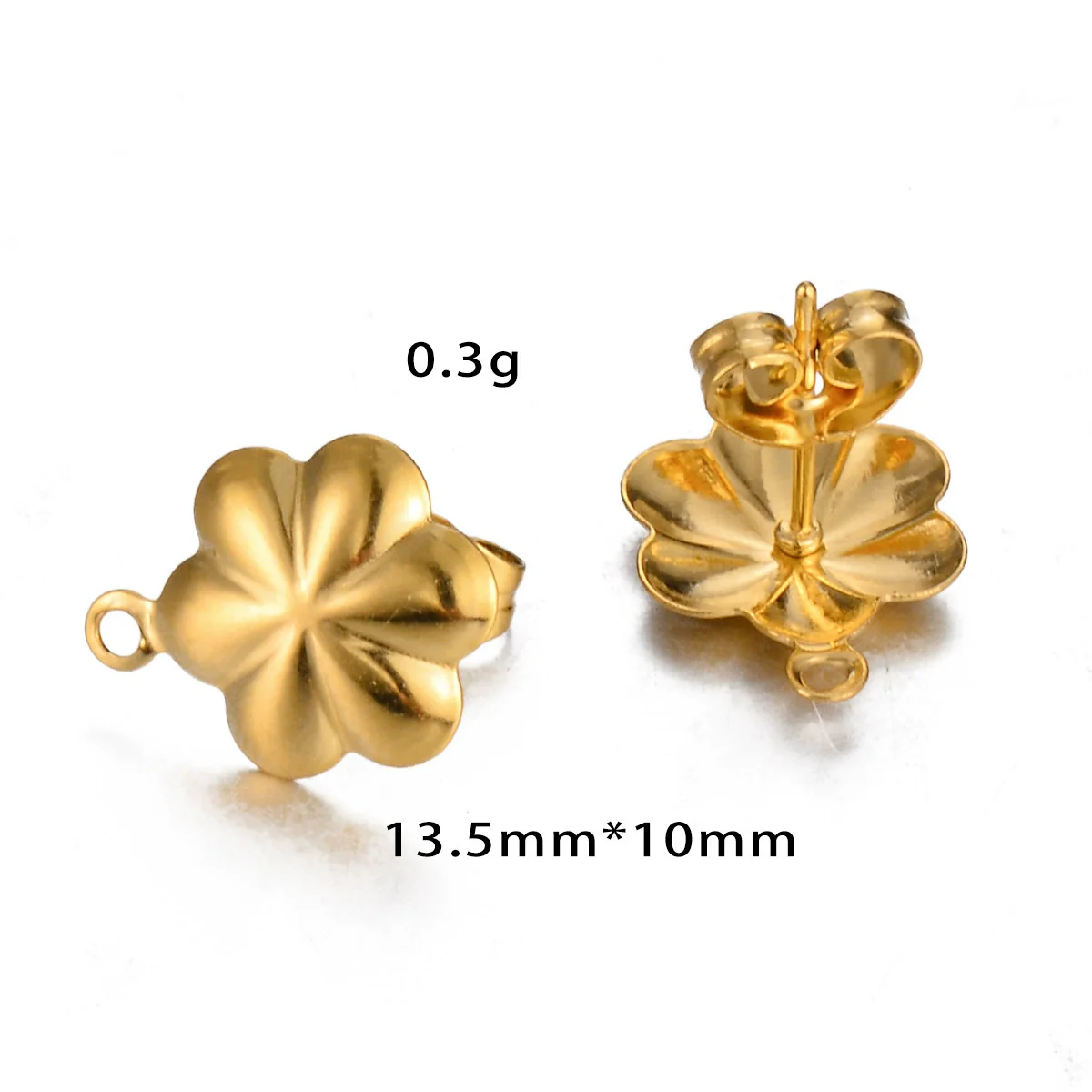 Stainless Steel Leaf Flower Stud Earrings Handmade With Electroplating And Multishape Design - Image 15