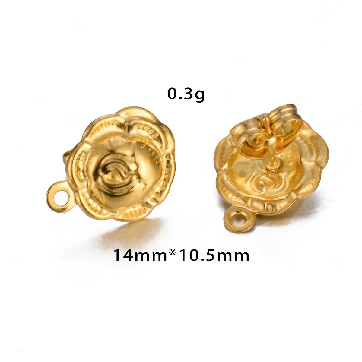Stainless Steel Leaf Flower Stud Earrings Handmade With Electroplating And Multishape Design - Image 17