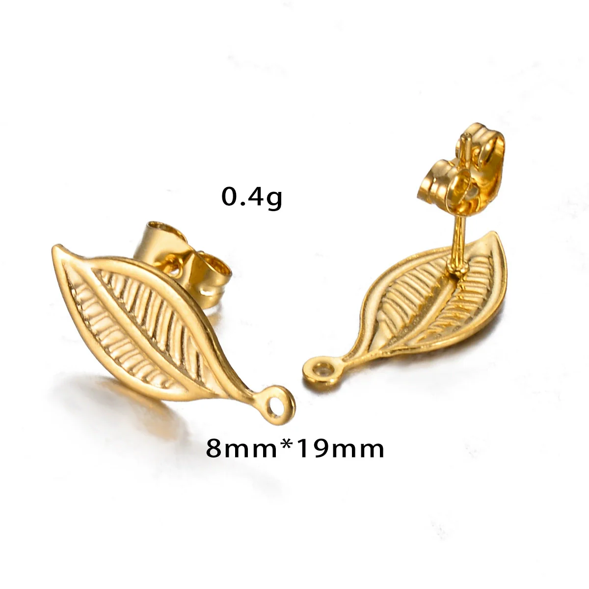 Stainless Steel Leaf Flower Stud Earrings Handmade With Electroplating And Multishape Design - Image 19