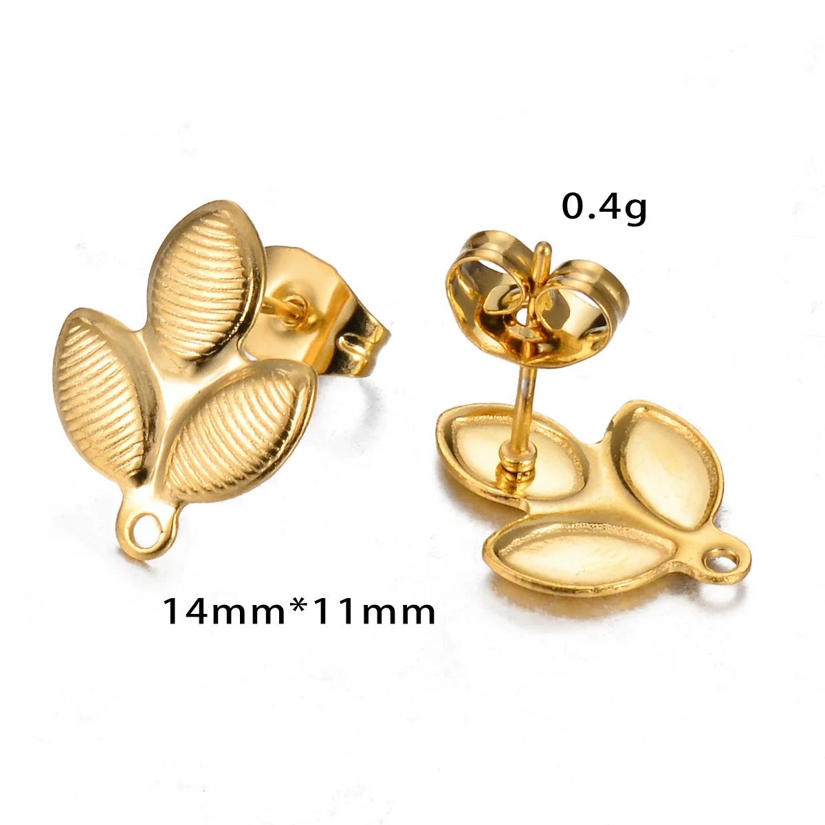 Stainless Steel Leaf Flower Stud Earrings Handmade With Electroplating And Multishape Design - Image 21