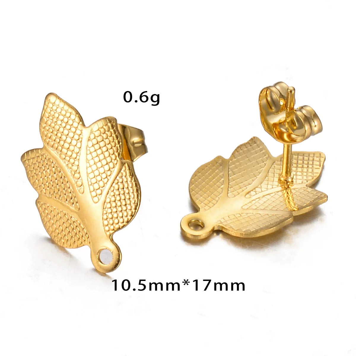 Stainless Steel Leaf Flower Stud Earrings Handmade With Electroplating And Multishape Design - Image 23