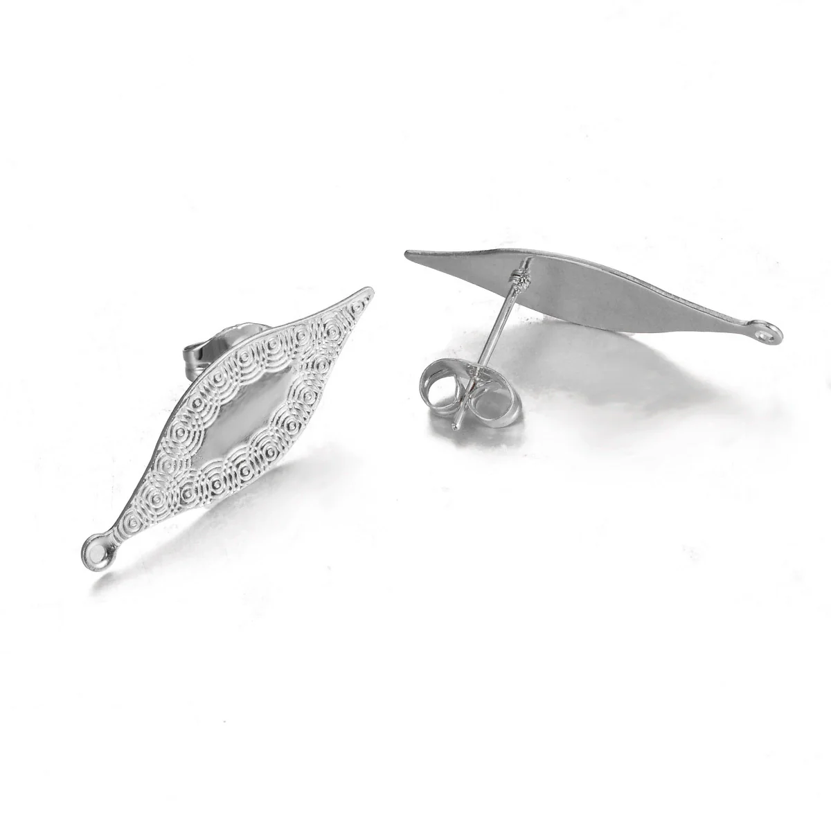 Stainless Steel Leaf Flower Stud Earrings Handmade With Electroplating And Multishape Design - Image 24