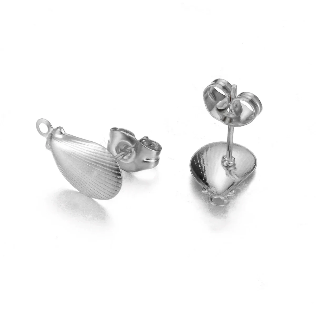 Stainless Steel Leaf Flower Stud Earrings Handmade With Electroplating And Multishape Design - Image 8