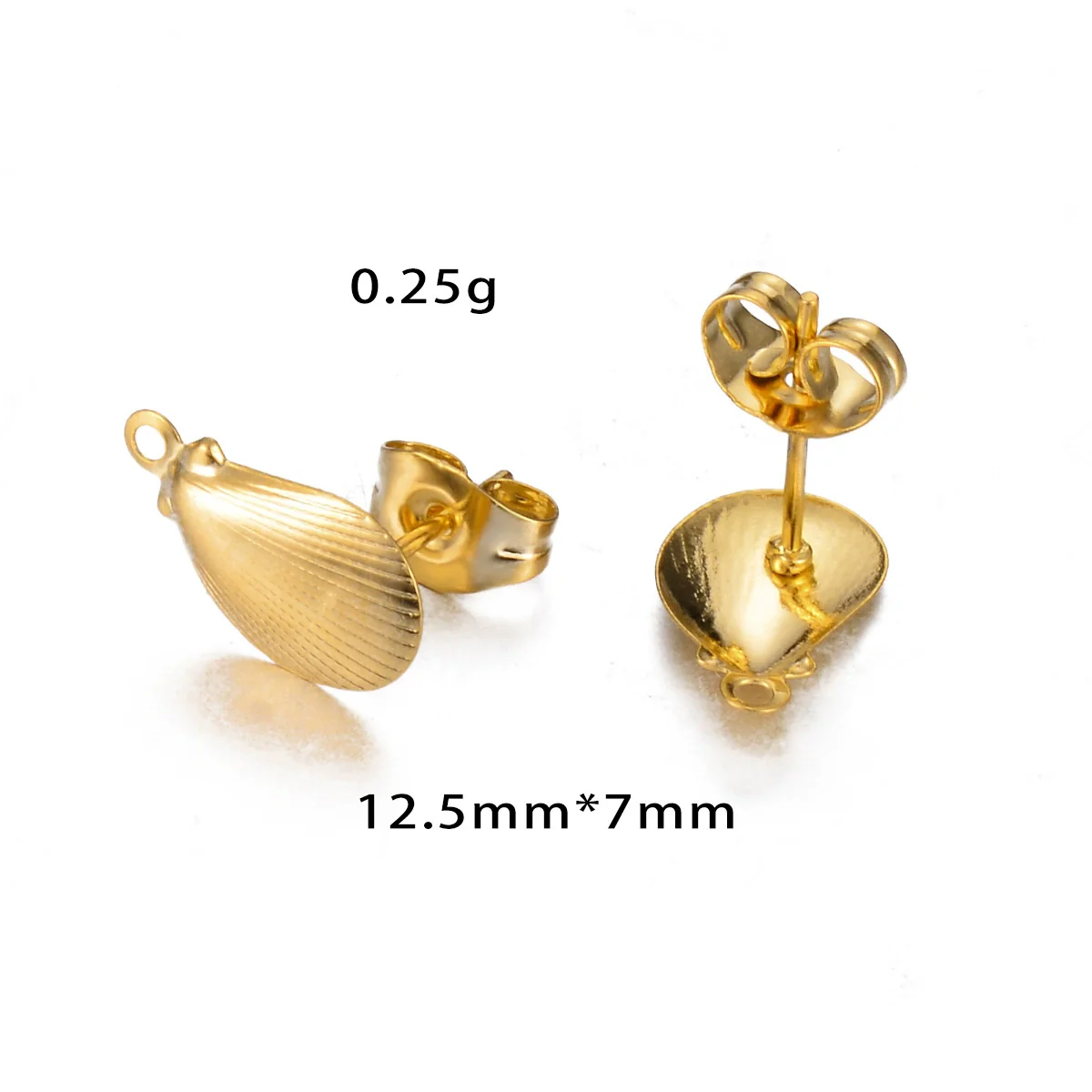 Stainless Steel Leaf Flower Stud Earrings Handmade With Electroplating And Multishape Design - Image 9