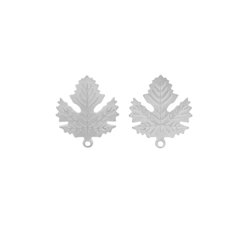 Stainless Steel Leaf Pendant Hip Hop Jewelry Accessories With Electroplating - Image 4