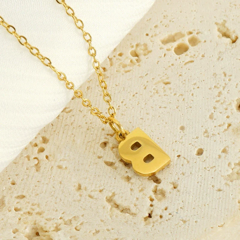 316L Stainless Steel Letter Fashion Necklace Electroplated Cross Chain For Women - Image 4