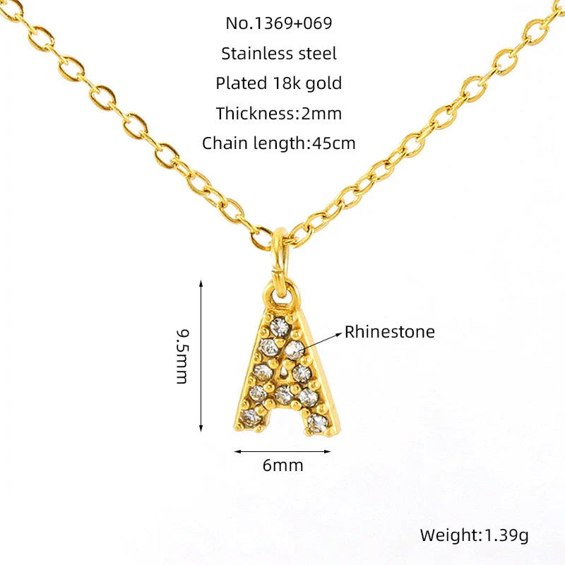316L Stainless Steel Letter Fashion Necklace Electroplated Cross Chain For Women - Image 6