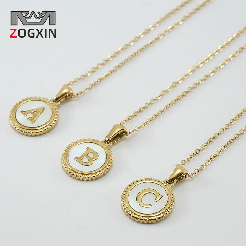 316L Stainless Steel Letter Pendant Necklace Jewelry