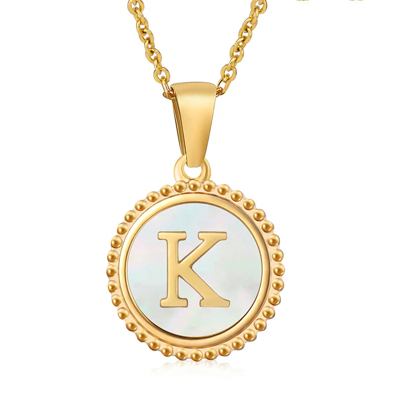 316L Stainless Steel Letter Pendant Necklace Jewelry - Image 14