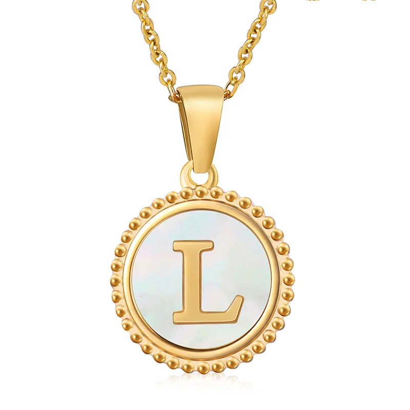 316L Stainless Steel Letter Pendant Necklace Jewelry - Image 15