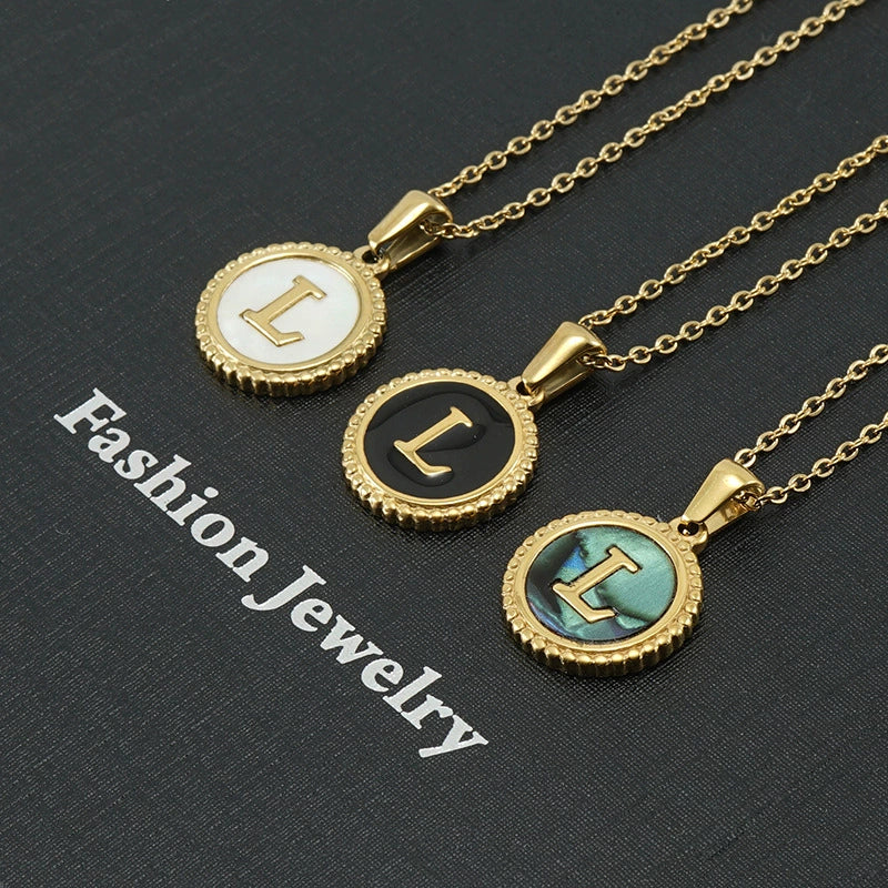 316L Stainless Steel Letter Pendant Necklace Jewelry - Image 2