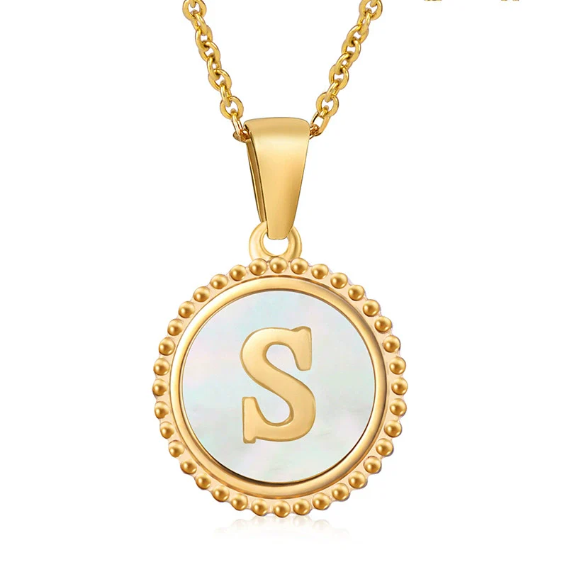 316L Stainless Steel Letter Pendant Necklace Jewelry - Image 22