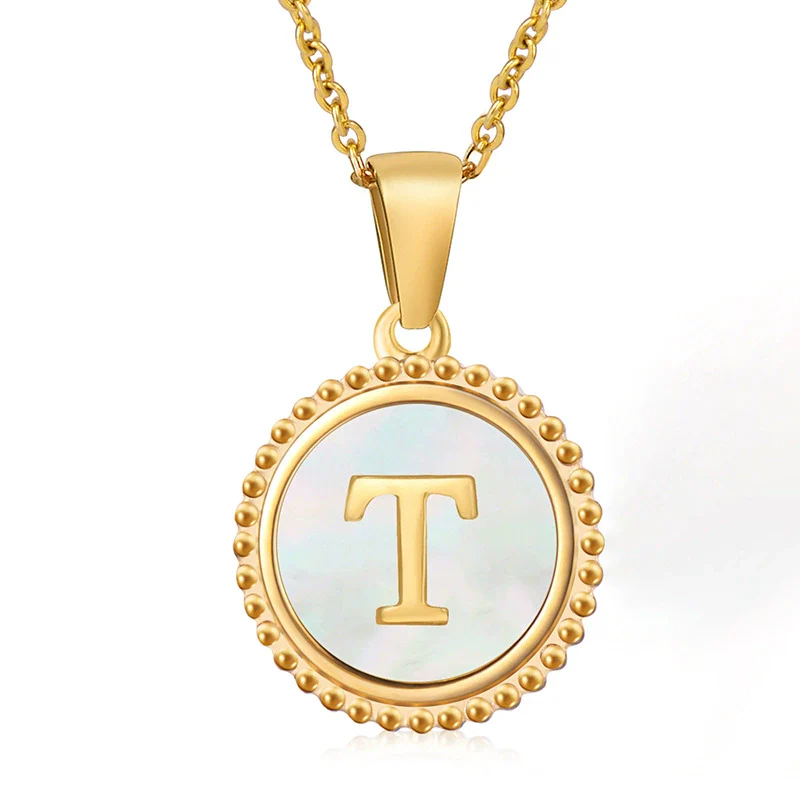 316L Stainless Steel Letter Pendant Necklace Jewelry - Image 23