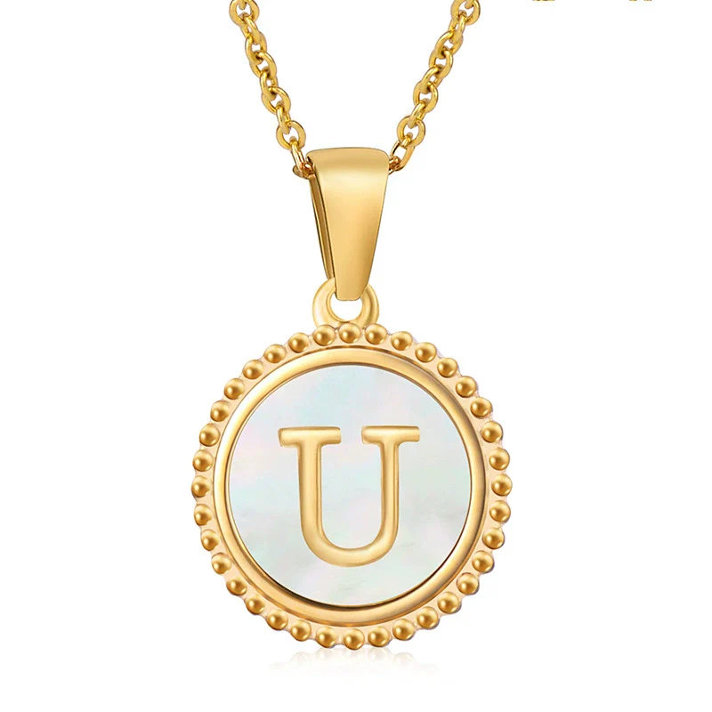 316L Stainless Steel Letter Pendant Necklace Jewelry - Image 24