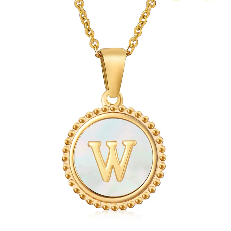 316L Stainless Steel Letter Pendant Necklace Jewelry - Image 26