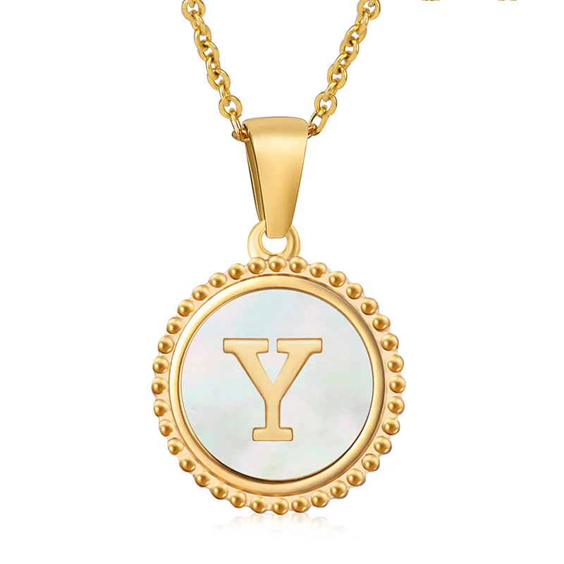 316L Stainless Steel Letter Pendant Necklace Jewelry - Image 28