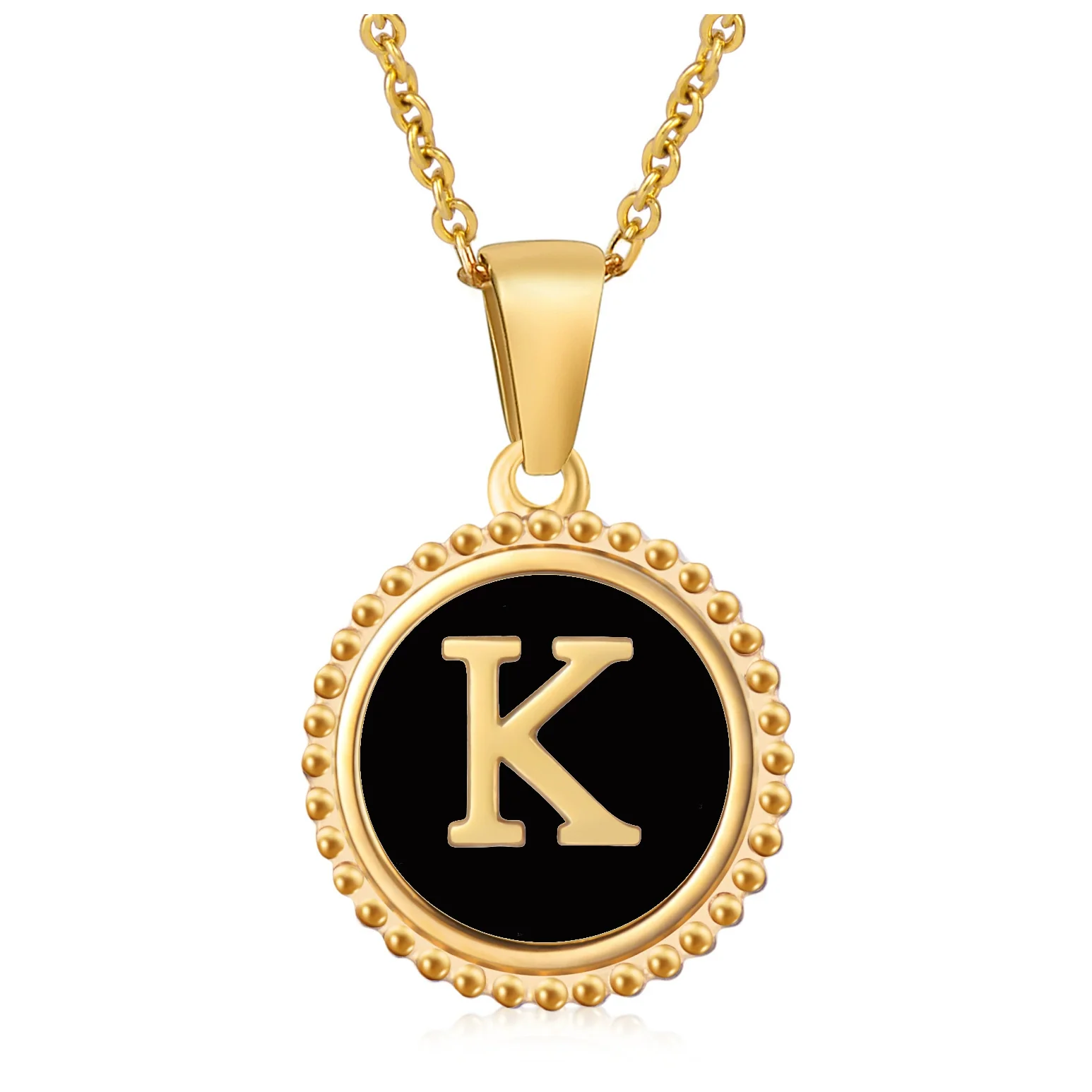 316L Stainless Steel Letter Pendant Necklace Jewelry - Image 40