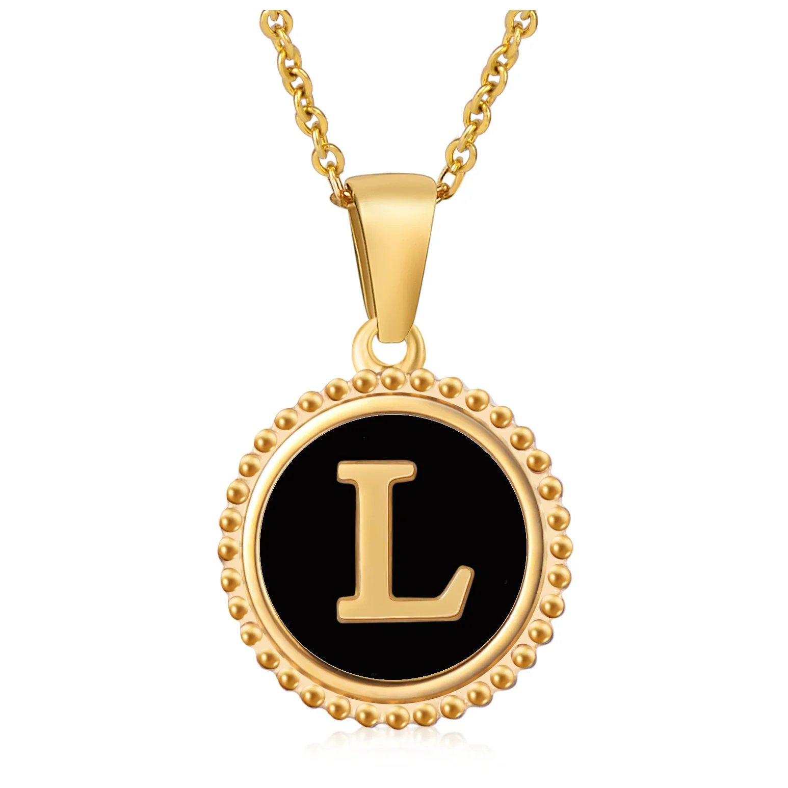 316L Stainless Steel Letter Pendant Necklace Jewelry - Image 41