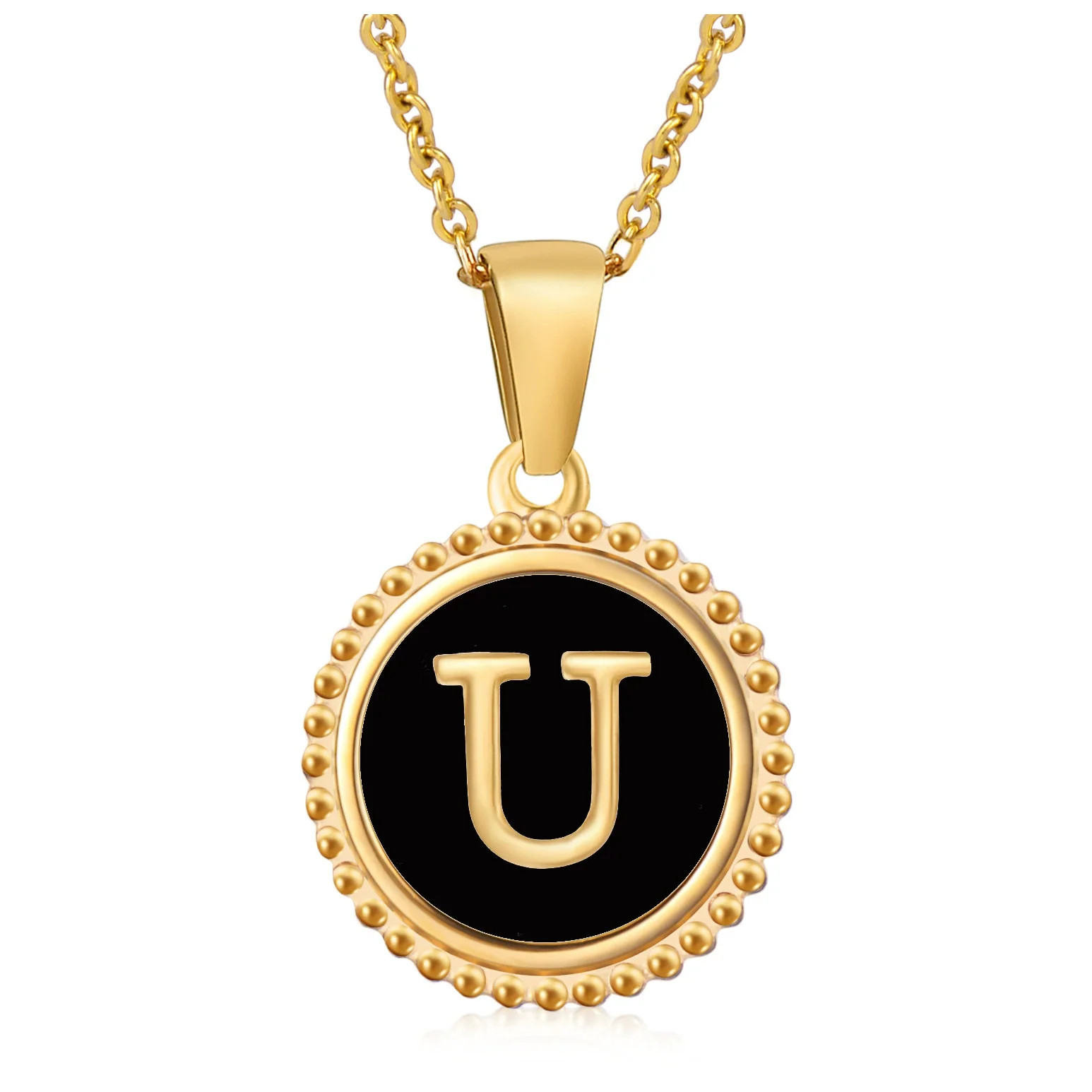 316L Stainless Steel Letter Pendant Necklace Jewelry - Image 50