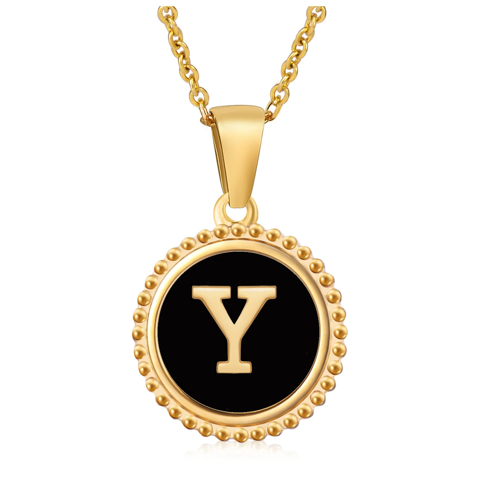 316L Stainless Steel Letter Pendant Necklace Jewelry - Image 54