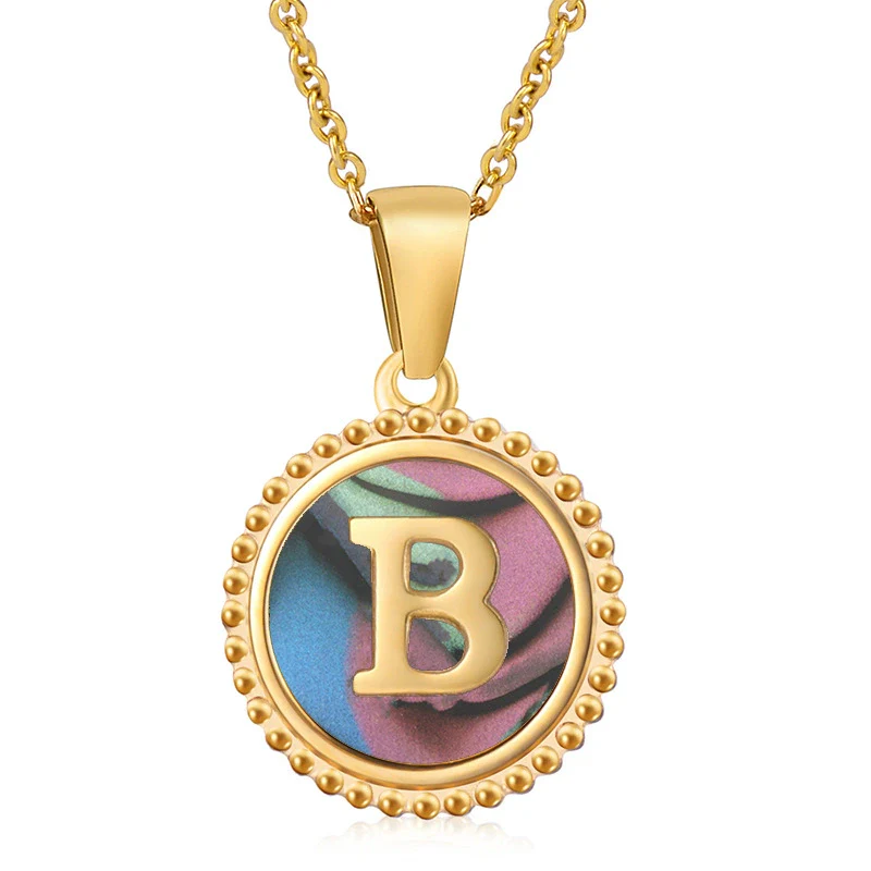 316L Stainless Steel Letter Pendant Necklace Jewelry - Image 57