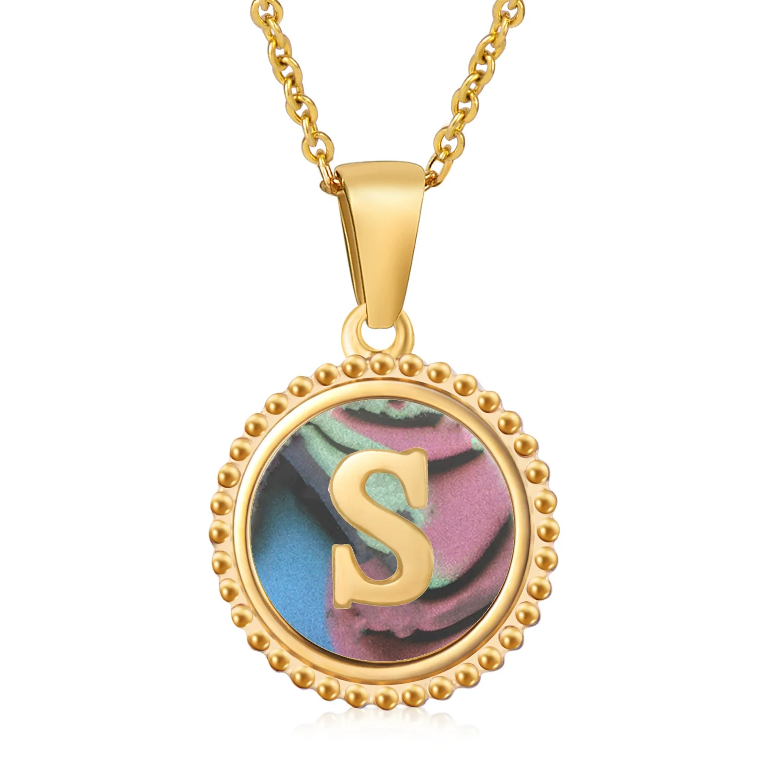 316L Stainless Steel Letter Pendant Necklace Jewelry - Image 74