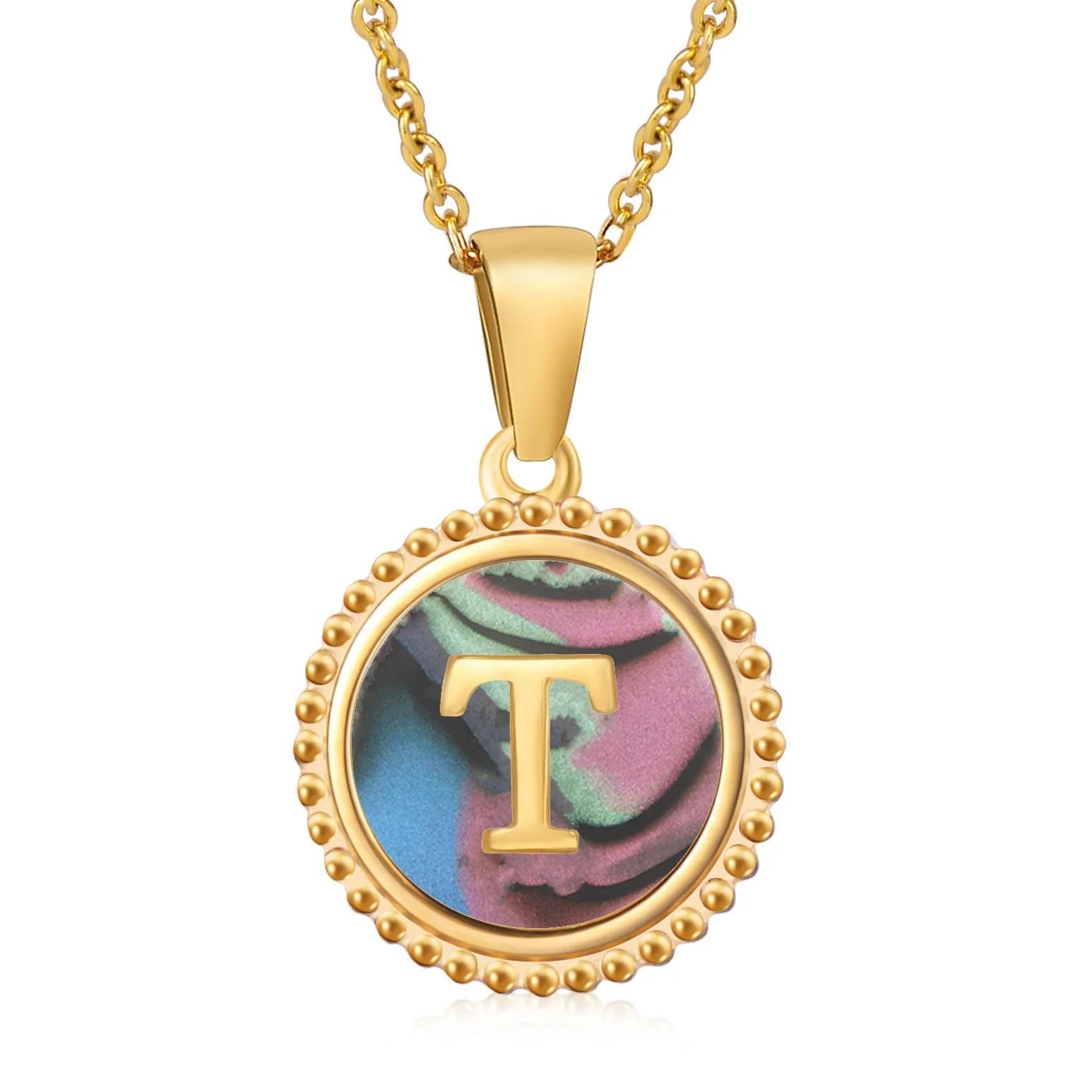 316L Stainless Steel Letter Pendant Necklace Jewelry - Image 75