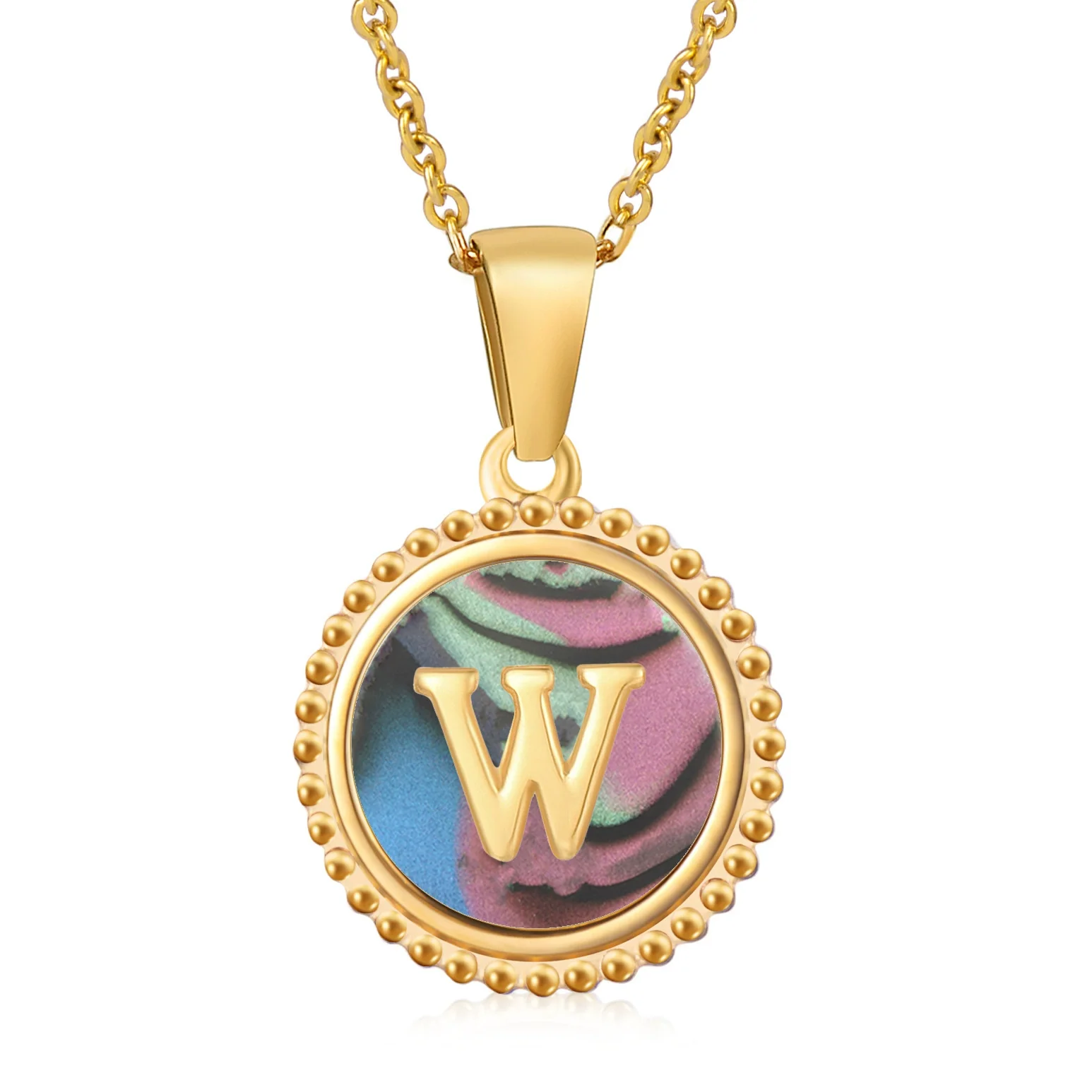 316L Stainless Steel Letter Pendant Necklace Jewelry - Image 78