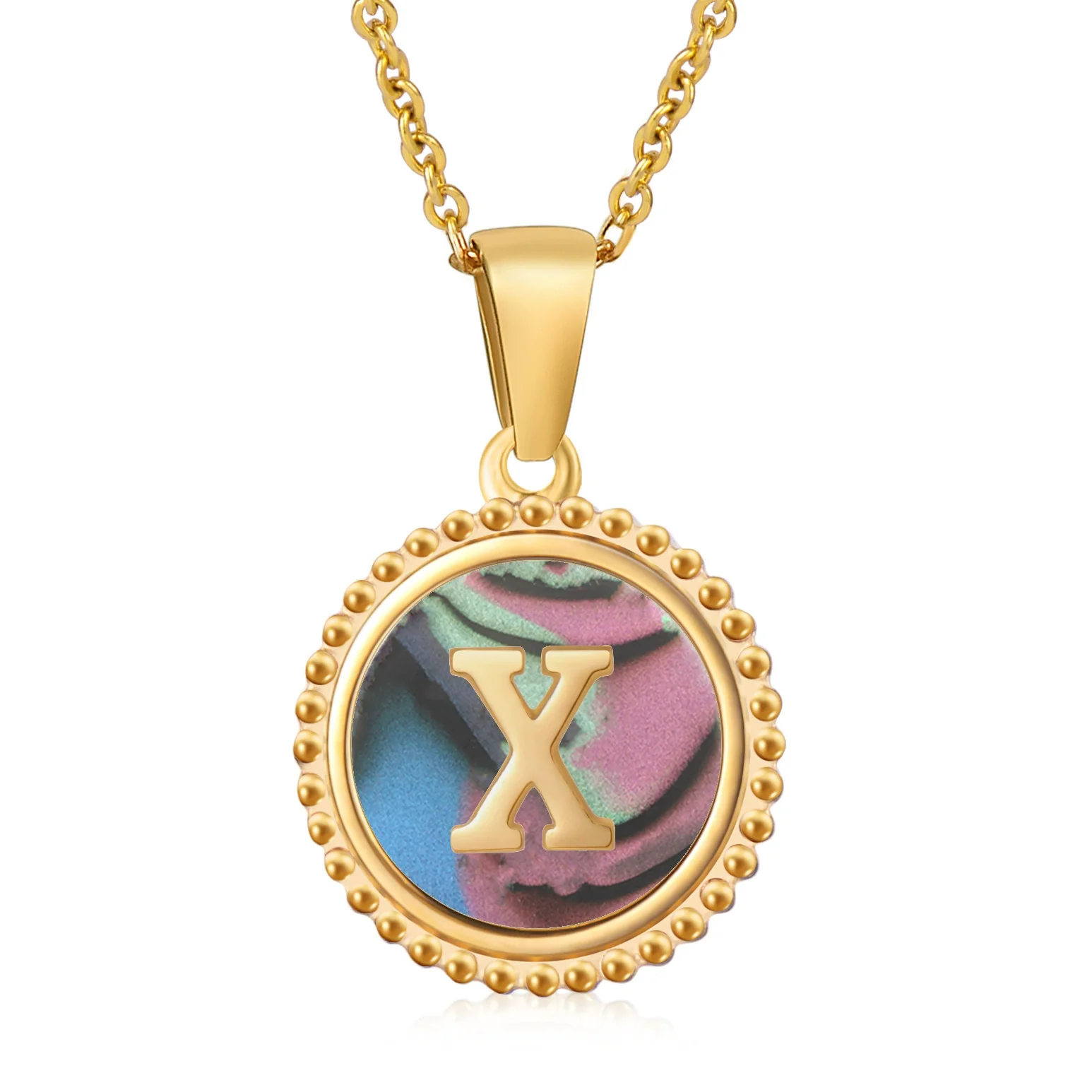 316L Stainless Steel Letter Pendant Necklace Jewelry - Image 79
