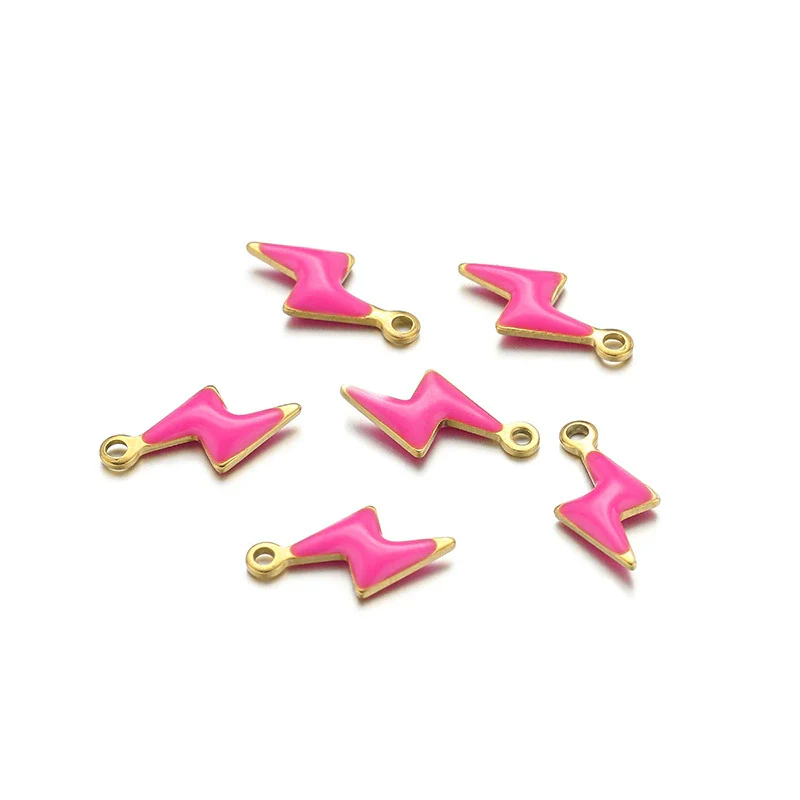 Stainless Steel Lightning Inlay Pendant Jewelry Accessories - Image 4
