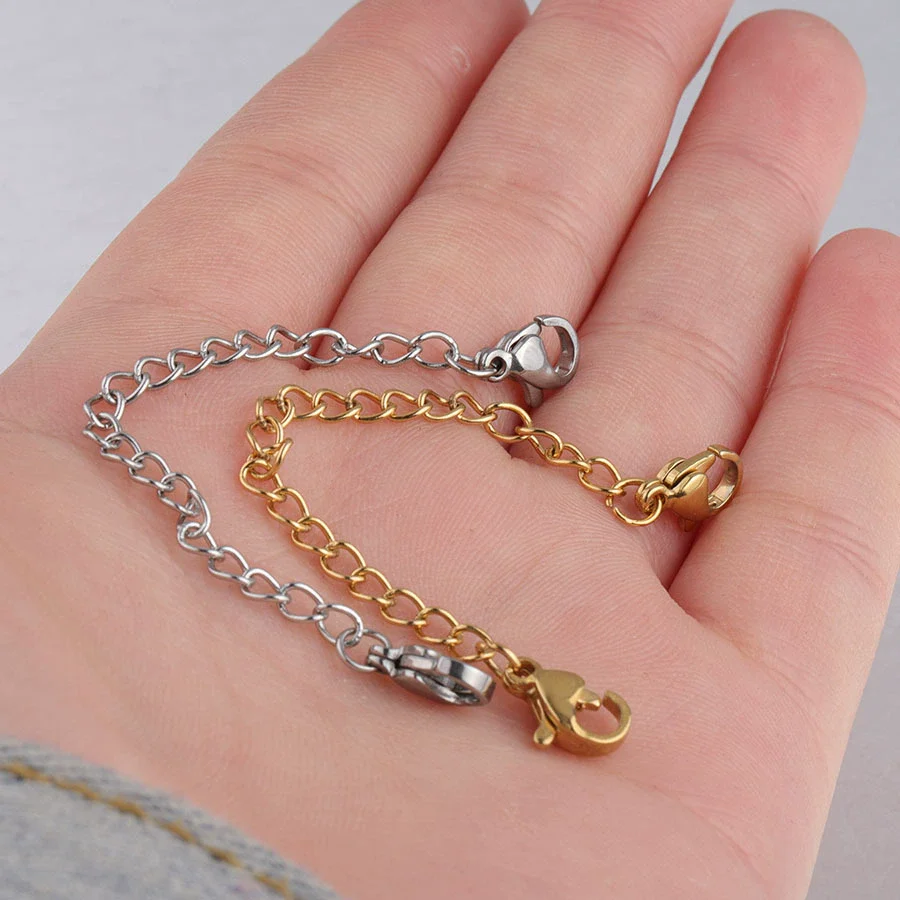 Stainless Steel Lobster Buckle Tail Chain Double Head Bracelet Necklace Extension Chain Electroplated Diy Jewelry Accessories - Image 4