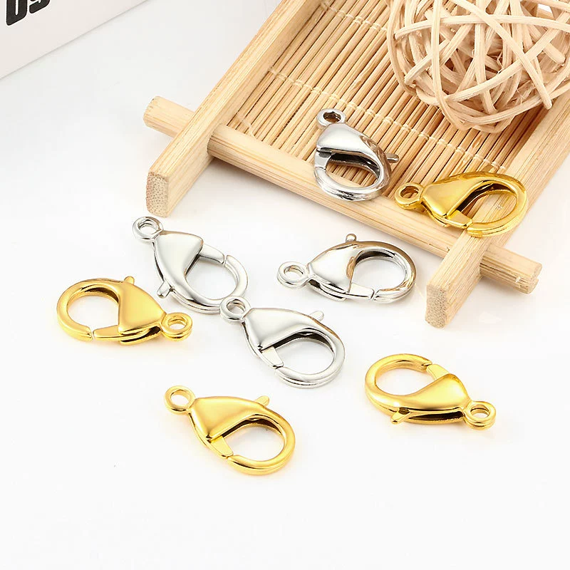 Stainless Steel Lobster Clasp Connecting Buckle For Diy Bracelet Necklace Jewelry Accessories Electroplated Round Shape - Image 3