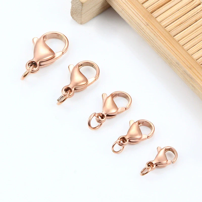 Stainless Steel Lobster Clasp Connecting Buckle For Diy Bracelet Necklace Jewelry Accessories Electroplated Round Shape - Image 4