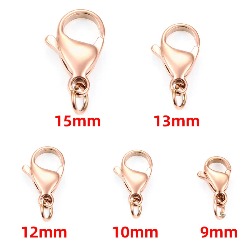 Stainless Steel Lobster Clasp Connecting Buckle For Diy Bracelet Necklace Jewelry Accessories Electroplated Round Shape - Image 7