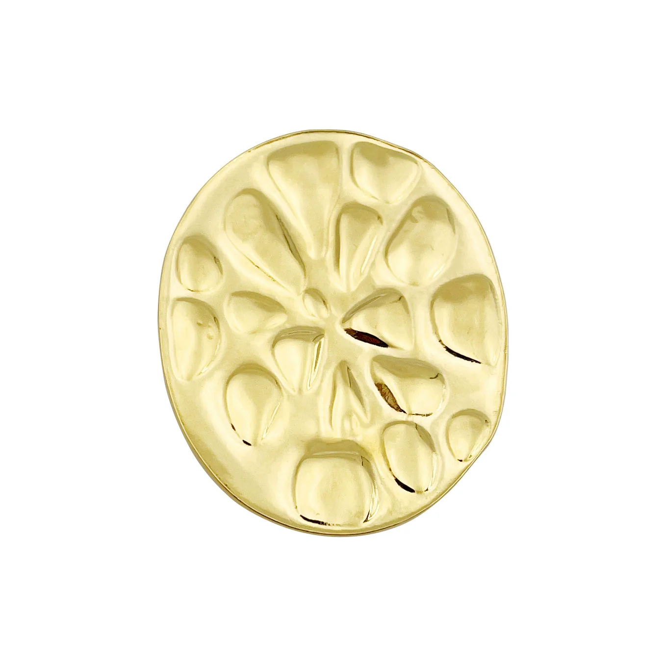 Stainless Steel Lotus Leaf Oval Retro Geometric Goldplated Electroplated Unisex Ring - Image 5