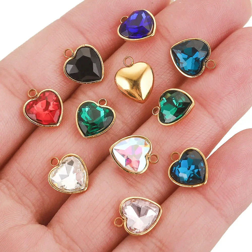 Stainless Steel Love Glass Niche Style 18K Electroplated Pendant Jewelry Accessories - Image 4