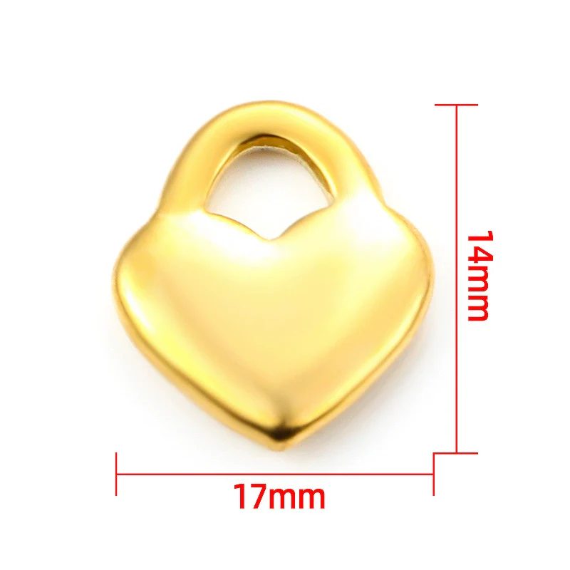 Stainless Steel Love Lock And Heart Shape Jewelry Diy Polished Vacuum Electroplated Pendant For Necklace Bracelet Waist Chain - Image 3