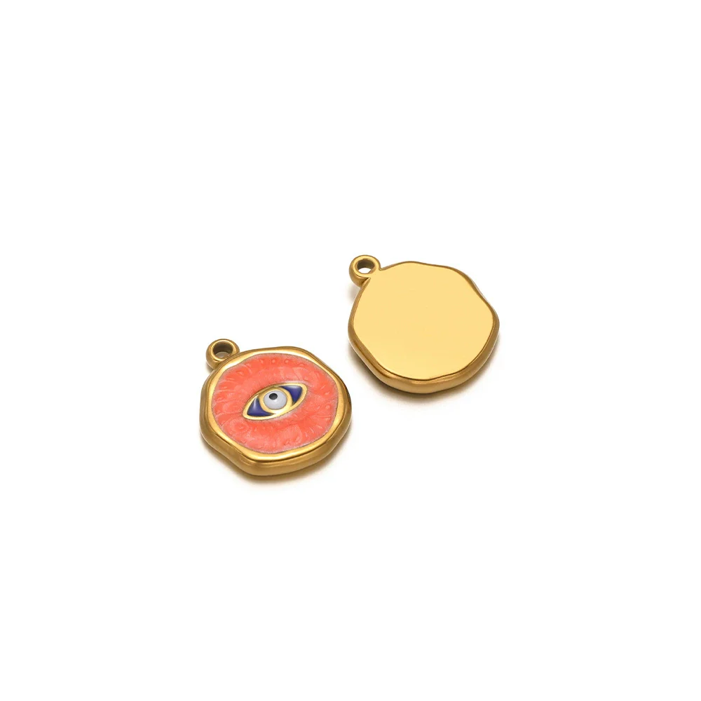 Stainless Steel Love Palm Peach Heart Pendant Oil Dripping Diy Retro Necklace Earrings Accessories - Image 9